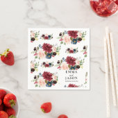 ボヘミアンフローラブルゴーニュ結婚赤面ズナプキンス スタンダードカクテルナプキン (インサイチュ)