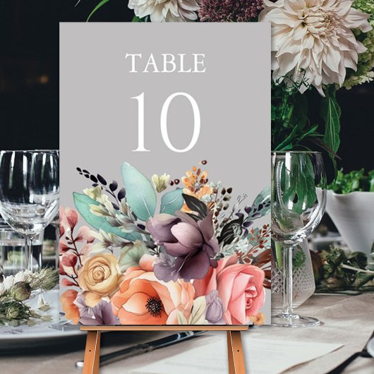 ボヘミアンフローラブーケウォータカラー テーブルナンバー
