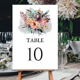 ボヘミアンフローラブーケウォータカラー テーブルナンバー