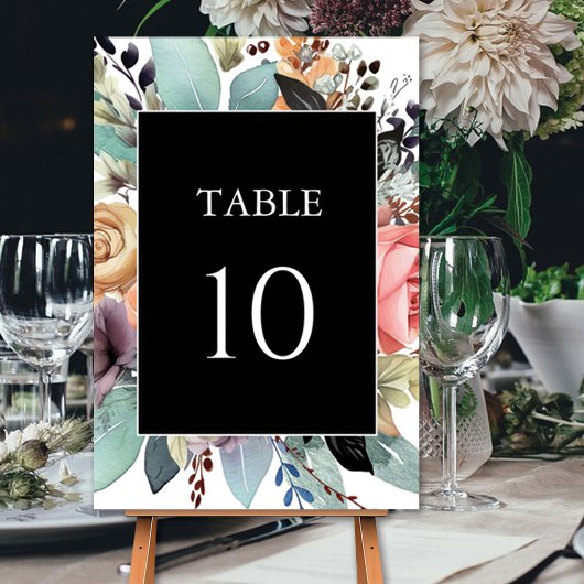ボヘミアンフローラブーケウォータカラー テーブルナンバー