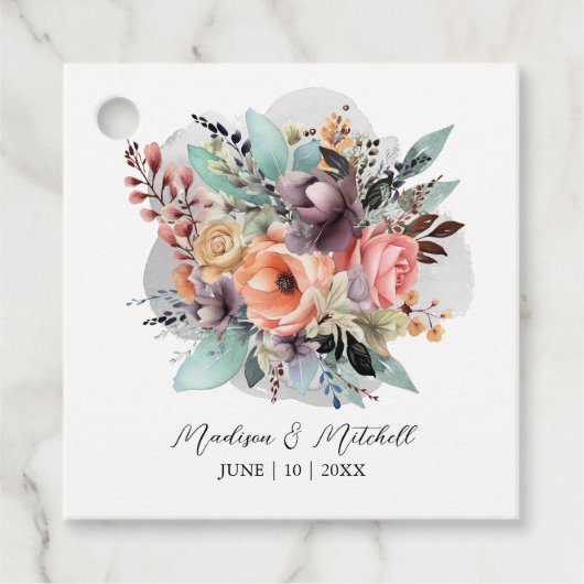 ボヘミアンフローラブーケウォータカラー フェイバータグ (正面)