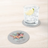ボヘミアンフローラブーケウォータカラー ラウンドペーパーコースター (インサイチュ)