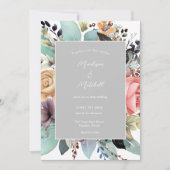 ボヘミアンフローラブーケウォータカラー 招待状 (正面)