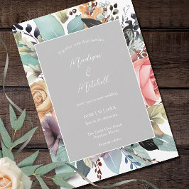 ボヘミアンフローラブーケウォータカラー 招待状