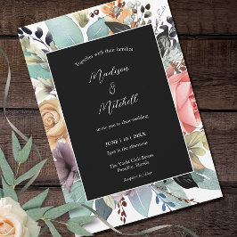 ボヘミアンフローラブーケウォータカラー 招待状