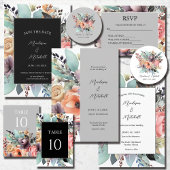 ボヘミアンフローラブーケウォータカラー 招待状