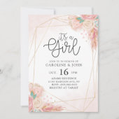 ボヘミアンフローラベビーシャワー 招待状 (正面)