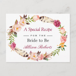 ボヘミアンフローラリースボホブライダルシャワーレシピ ポストカード