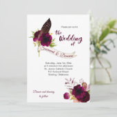 ボヘミアンフローラロマンスバナー結婚式招待状 案内状 (スタンド正面)