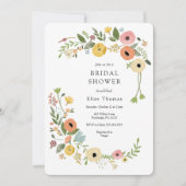 ボヘミアンフローラワイルドフラワーブライダルシャワー 招待状 (正面)
