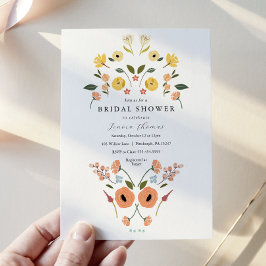 ボヘミアンフローラワイルドフラワーブライダルシャワー 招待状