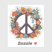 ボヘミアンフローラ平和サイン防水 シール (シート)