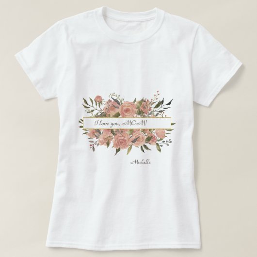 ボヘミアンフローラ愛してる母の日 Tシャツ (デザイン正面)