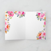 ボヘミアンフローラ水カラーオレンジブライダルシャワー サンキューカード (内部)