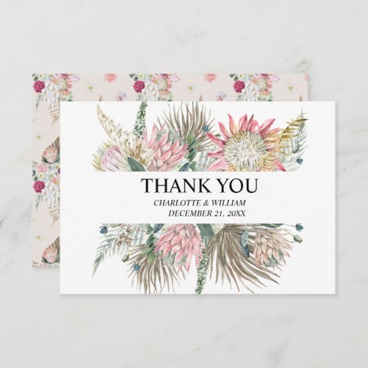 ボヘミアンフローラ結婚フレーム サンキューカード (正面/裏面)