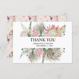 ボヘミアンフローラ結婚フレーム サンキューカード