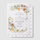 ボヘミアンフローラ結婚ワイルドフラワーズ ベラム紙招待状 (オフセット (招待状))