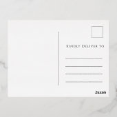 ボヘミアンフローラ結婚式を保存する日付バラ金ゴールド 箔招待状ポストカード (裏面)