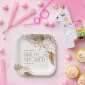 ボヘミアンフローラ&フェザーシャワー ペーパープレート (パーティー)