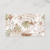 ボヘミアンフローラ&フェザーベビーシャワー エンクロージャーカード (裏面)