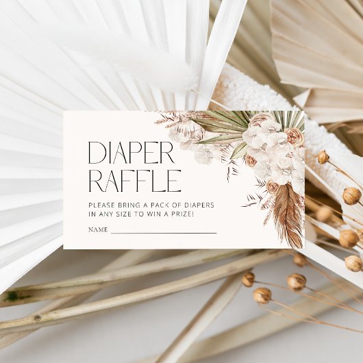 ボヘミアンフローラ&フェザーベビーシャワー エンクロージャーカード