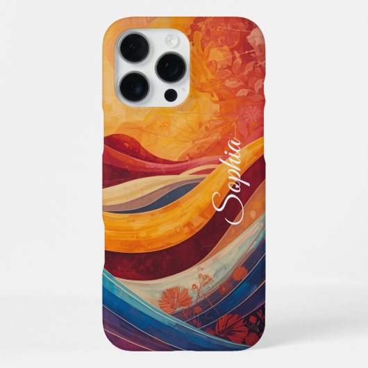 ボヘミアンフロー鮮やか – 波抽象芸術アートプリント iPhoneケース (裏面)