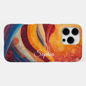 ボヘミアンフロー鮮やか – 波抽象芸術アートプリント iPhoneケース (裏面横)