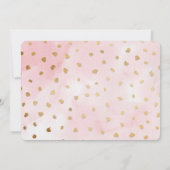 ボヘミアンブライダルシャワー水彩フローラピンク金ゴールド 招待状 (裏面)