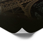 ボヘミアンブラックフローラヴィンテージパリエッフェルタワー ポスター (角)