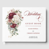 ボヘミアンブルドガーニュのブッシュゴールドの花の結婚式のゲストブック ゲストブック (正面)