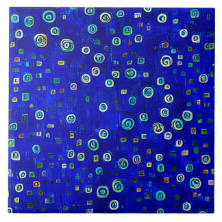 ボヘミアンブルーアールヌーボー タイル