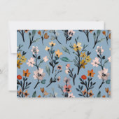 ボヘミアンブルーエレガントウォーターカラーフローラ ノートカード (裏面)