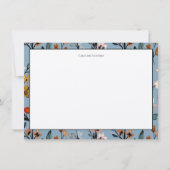 ボヘミアンブルーエレガントウォーターカラーフローラ ノートカード (正面)