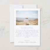 ボヘミアンブルークラシックワイルドフラワー結婚の写真 サンキューカード (裏面)