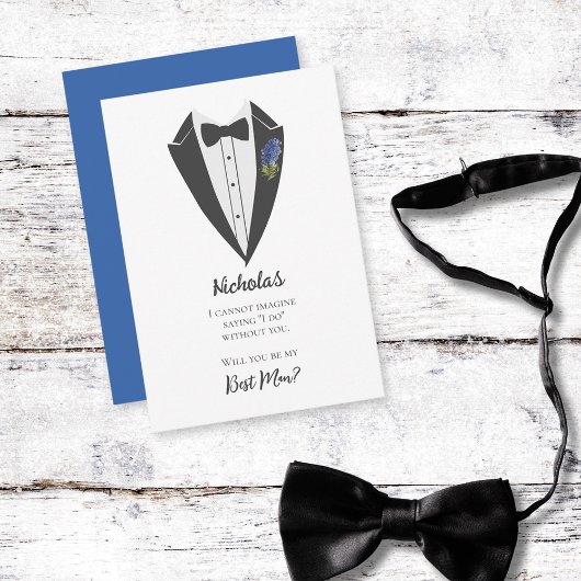 ボヘミアンブルーバイオレット花婿介添人提案 招待状