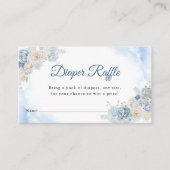 ボヘミアンブルーバラベビーシャワーおむつラッフル エンクロージャーカード (正面)