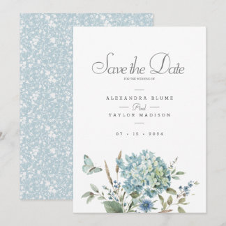ボヘミアンブルーフローラウォーター結婚カラー セーブザデート