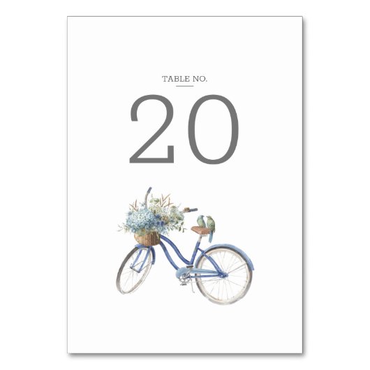 ボヘミアンブルーフローラウォーター結婚カラー テーブルナンバー (正面)