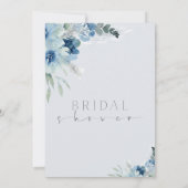 ボヘミアンブルーフローラティーパーティーブライダルシャワー 招待状 (裏面)