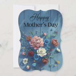 ボヘミアンブルーフローラマザーズデイカード