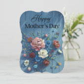 ボヘミアンブルーフローラマザーズデイカード (スタンド正面)