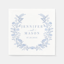 ボヘミアンブルーフローラリース結婚ズ紙ナプキン スタンダードカクテルナプキン