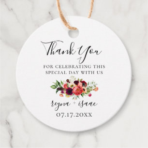 ボヘミアンブルームのウェディング感謝祭 フェイバータグ