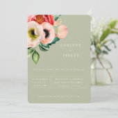 ボヘミアンブルームス ダスティオリーブ ウェディング招待状 案内状 (スタンド正面)