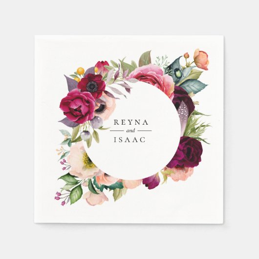 ボヘミアンブルームス パーソナライズペーパーナプキン スタンダードカクテルナプキン (正面)