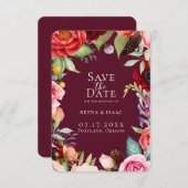 ボヘミアンブルームズ ボルドー セーブ・ザ・デート 案内状 (正面/裏面)