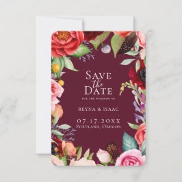 ボヘミアンブルームズ ボルドー セーブ・ザ・デート 案内状