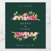 ボヘミアンブルーム フラワーフレーム ワインボトルラベル ワインラベル (シングルラベル)