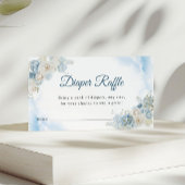ボヘミアンブルーローズベイビーシャワーディーパーラッフル エンクロージャーカード