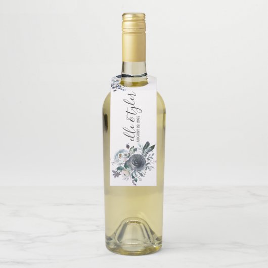 ボヘミアンブルーワインラベルボトルハンガーラベル ボトルネックタグ (ボトル)